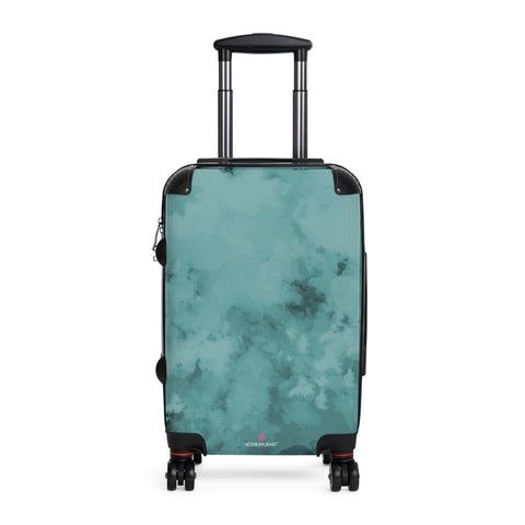 Blue Abstract Print Suitcase, Abstract Designer Suitcases, Travel Bag Suitcases