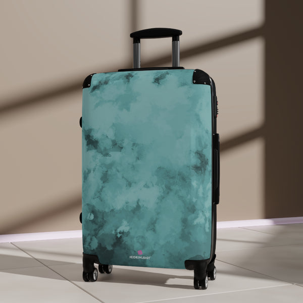 Blue Abstract Print Suitcases, Travel Bag Suitcases