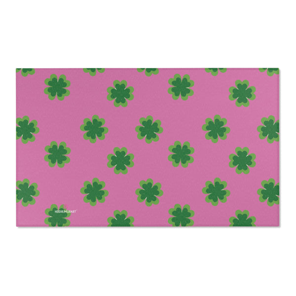 Pink Clover Leaf Area Rugs