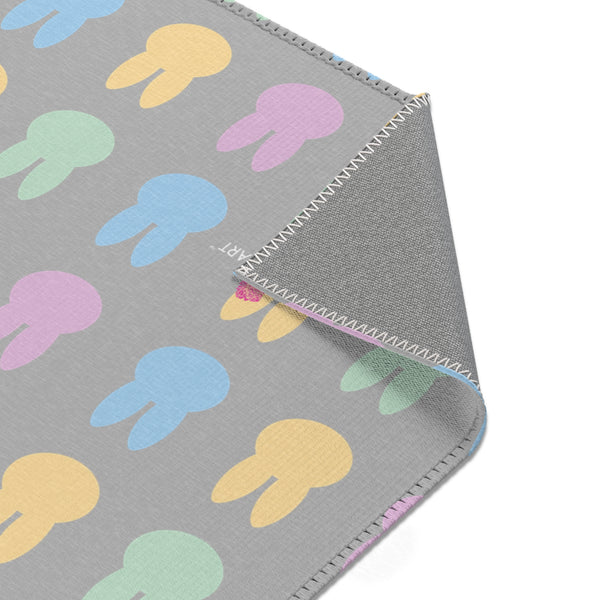 Grey Bunny Rabbit Area Rugs