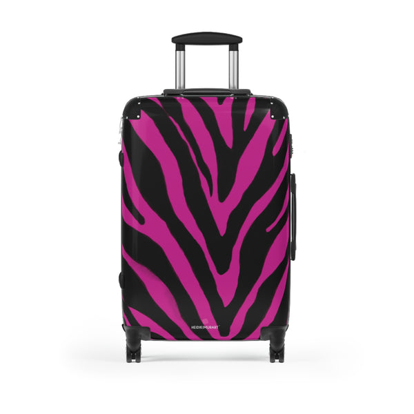 Zebra Print Best Suitcases, Hot Pink and Black Zebra Striped Animal Print Designer Suitcase Luggage (Small, Medium, Large) Unique Cute Spacious Versatile and Lightweight Carry-On or Checked In Suitcase, Best Personal Superior Designer Adult's Travel Bag Custom Luggage - Gift For Him or Her - Printed in&nbsp; Canada