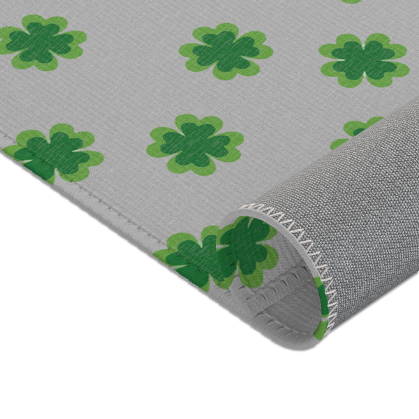 Grey Clover Leaf Area Rugs