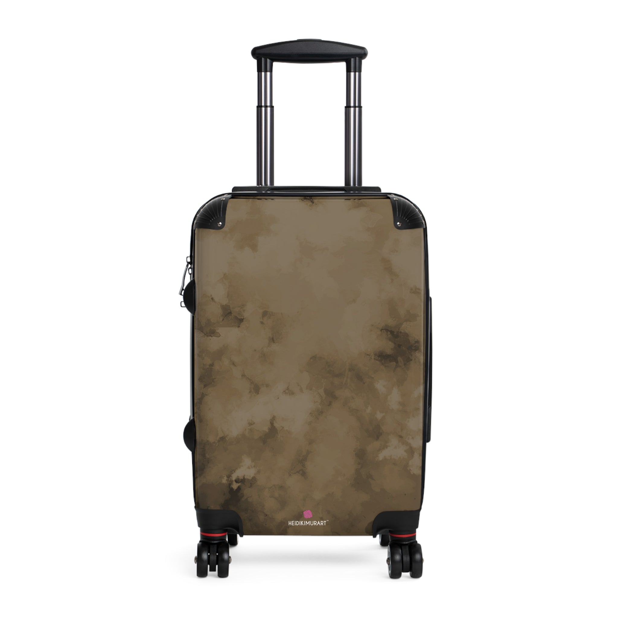 Brown Abstract Print Designer Suitcases,  Travel Bag Suitcases