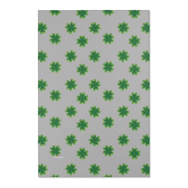 Grey Clover Leaf Area Rugs