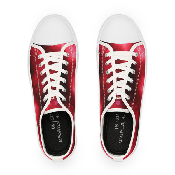 Red Galaxy Print Men's Sneakers, Best Low Tops, Best Designer Men's Low Top Sneakers