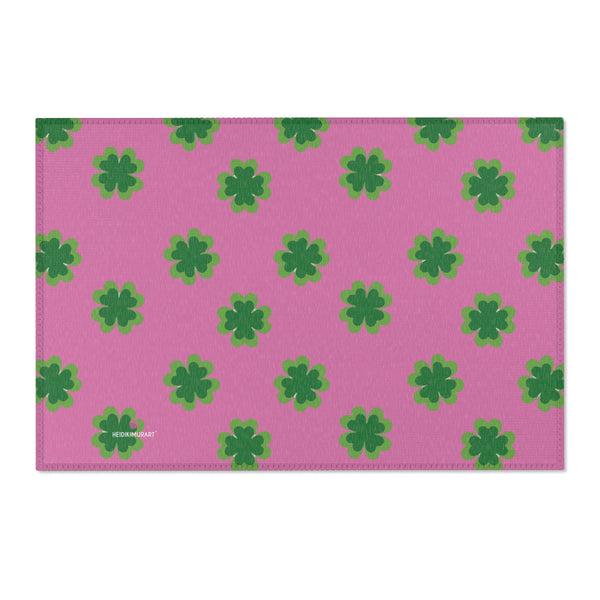 Pink Clover Leaf Area Rugs