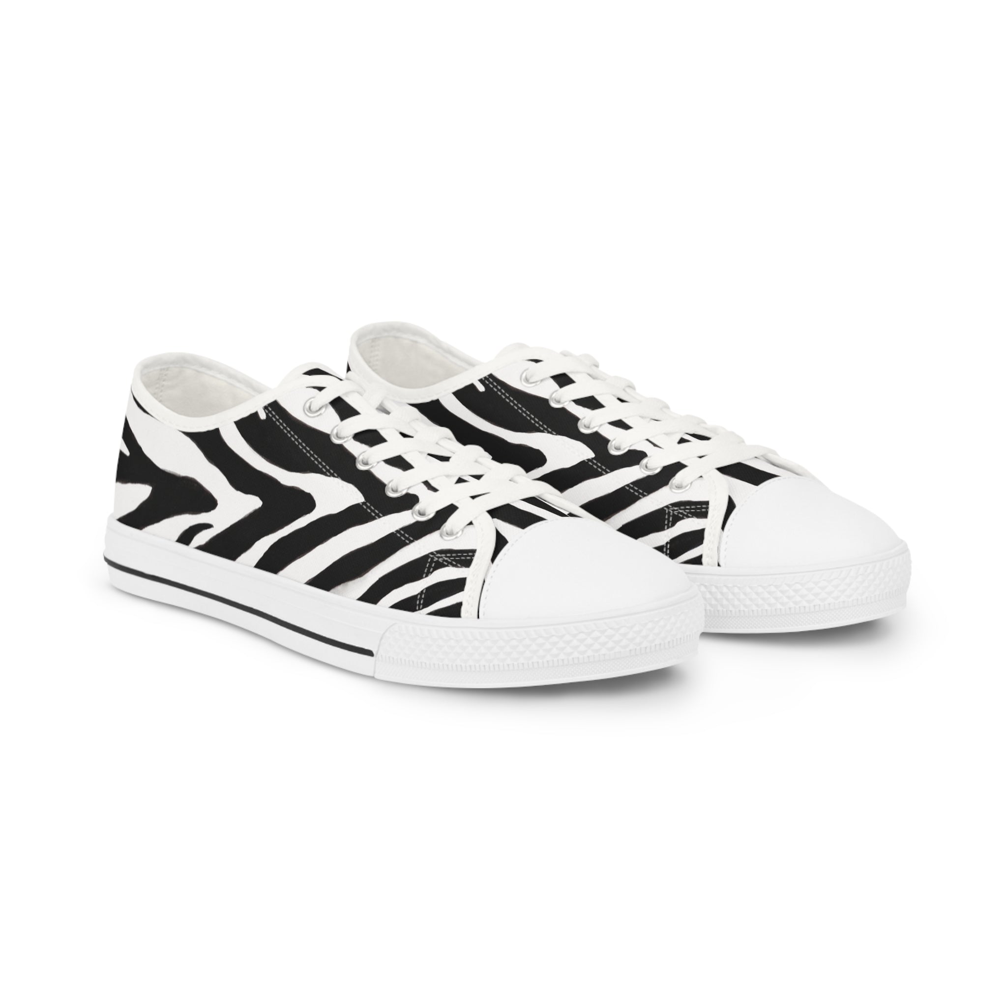 Black Zebra Print Men's Sneakers, Zebra Striped Animal Print Modern Minimalist Best Breathable Designer Men's Low Top Canvas Fashion Sneakers With Durable Rubber Outsoles and Shock-Absorbing Layer and Memory Foam Insoles (US Size: 5-14)