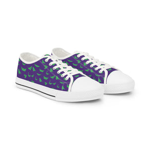 Purple Crane Print Men's Sneakers, Men's Low Top Sneakers