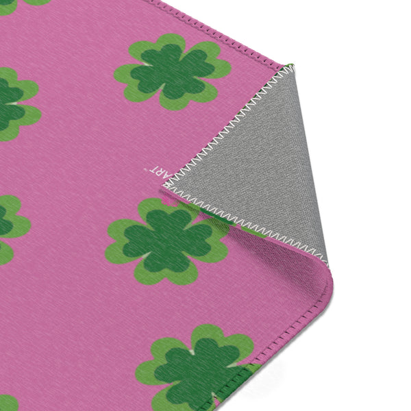 Pink Clover Leaf Area Rugs
