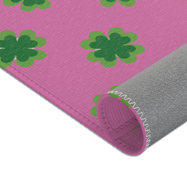 Pink Clover Leaf Area Rugs