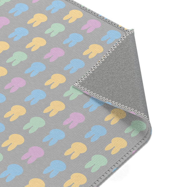 Grey Bunny Rabbit Area Rugs