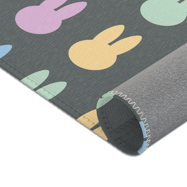 Dark Grey Bunny Area Rugs