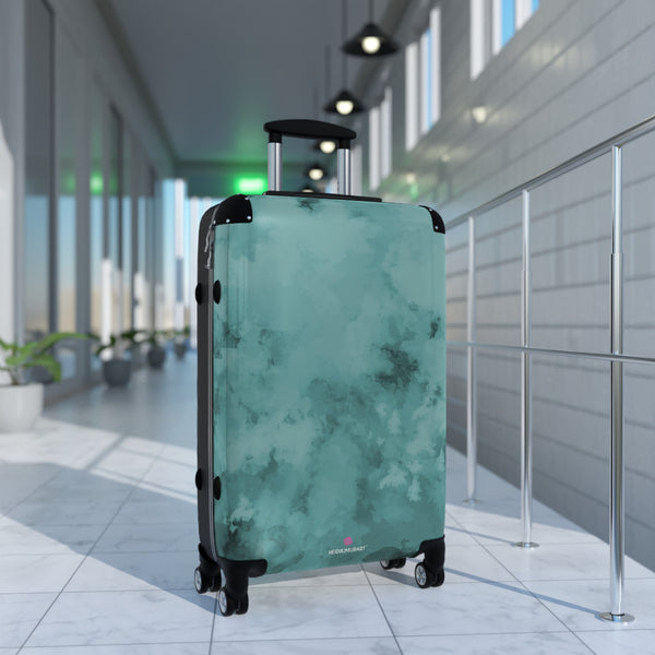 Blue Abstract Print Suitcase, Abstract Designer Suitcases, Travel Bag Suitcases