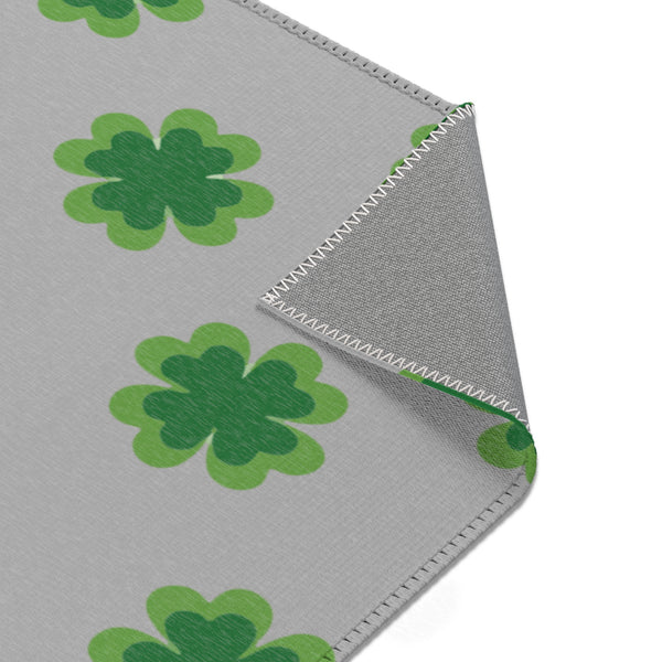 Grey Clover Leaf Area Rugs