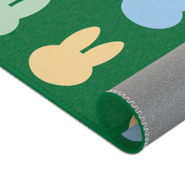 Green Bunny Rabbit Area Rugs