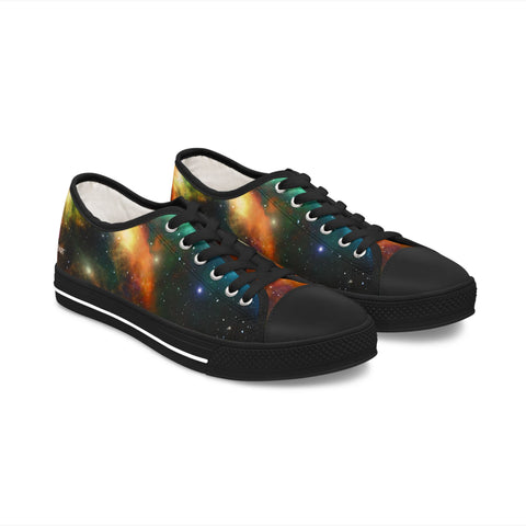 Colorful Galaxy Space Women's Sneakers, Galaxy Print Women's Low Top Sneakers Tennis Shoes, Canvas Fashion Sneakers With Durable Rubber Outsoles and Shock-Absorbing Layer and Memory Foam Insoles&nbsp;(US Size: 5.5-12)