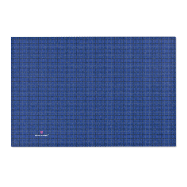 Blue Plaid Print Area Rugs