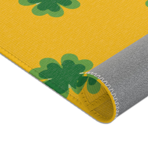 Yellow Clover Leaf Area Rugs