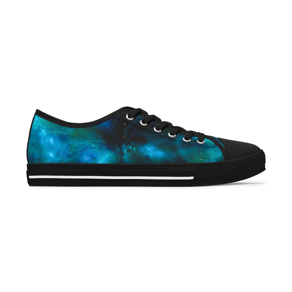 Blue Galaxy Best Women's Sneakers, Best Women's Low Top Canvas Sneakers (US Size: 5.5-12)