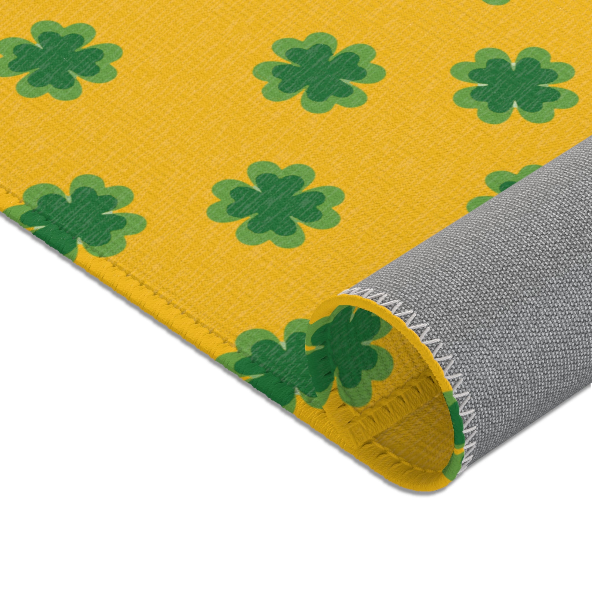 Yellow Clover Leaf Area Rugs