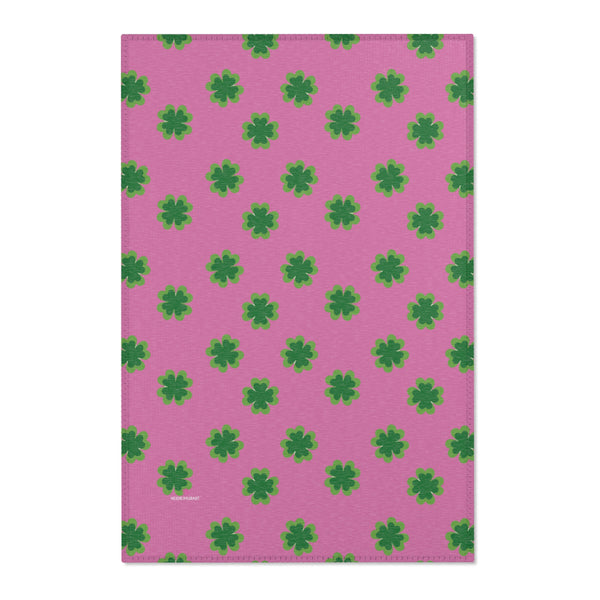 Pink Clover Leaf Area Rugs