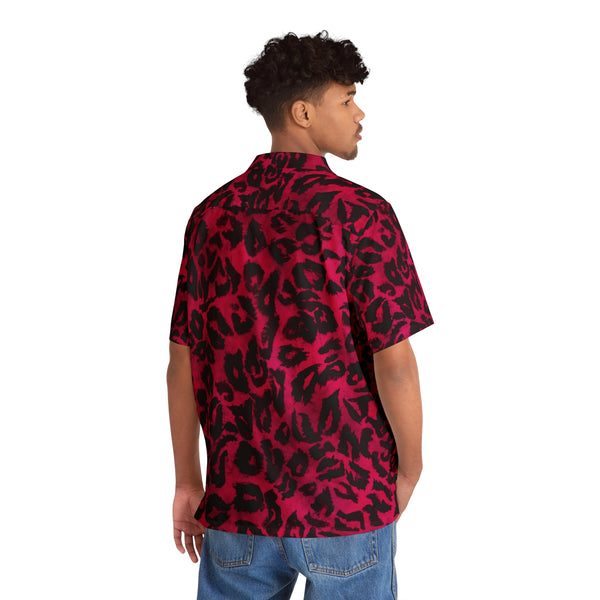 Pink Zebra Men's Shirt, Best  Animal Print Men's Hawaiian Shirt