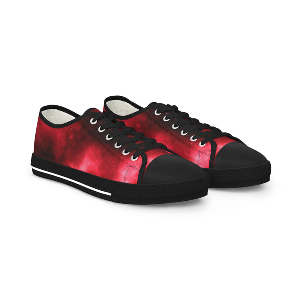 Red Galaxy Print Men's Sneakers, Best Low Tops, Best Designer Men's Low Top Sneakers