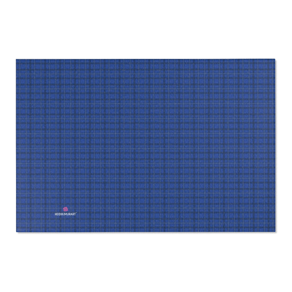 Blue Plaid Print Area Rugs