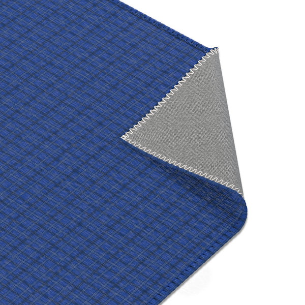 Blue Plaid Print Area Rugs