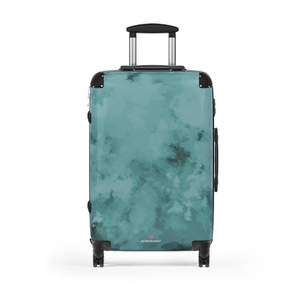 Blue Abstract Print Suitcase, Abstract Designer Suitcases, Travel Bag Suitcases