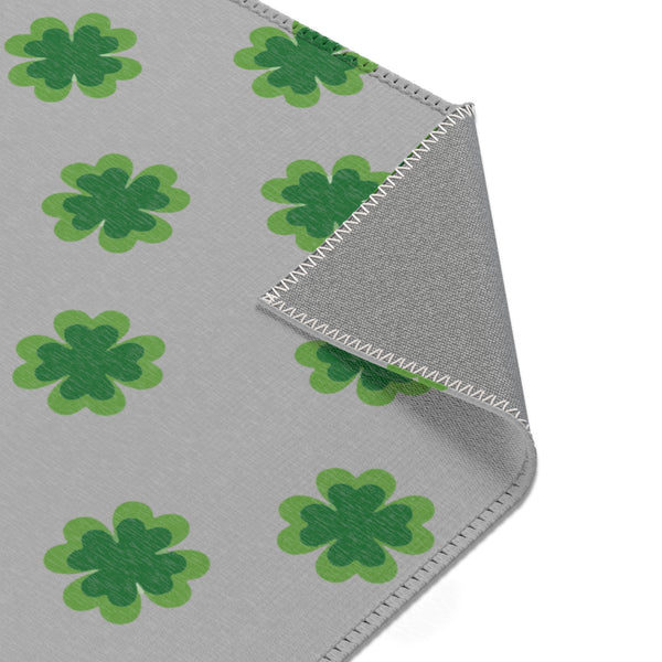 Grey Clover Leaf Area Rugs