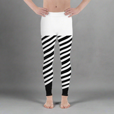 White Stripes Best Meggings, Designer Men's Leggings