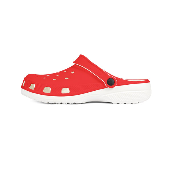 Red Solid Color Clogs, EVA Foam Unisex Clogs For Men or Women