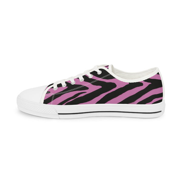 Pink Zebra Print Men's Sneakers, Best Animal Print Low Tops, Best Designer Men's Low Top Sneakers (US Size: 5-14)