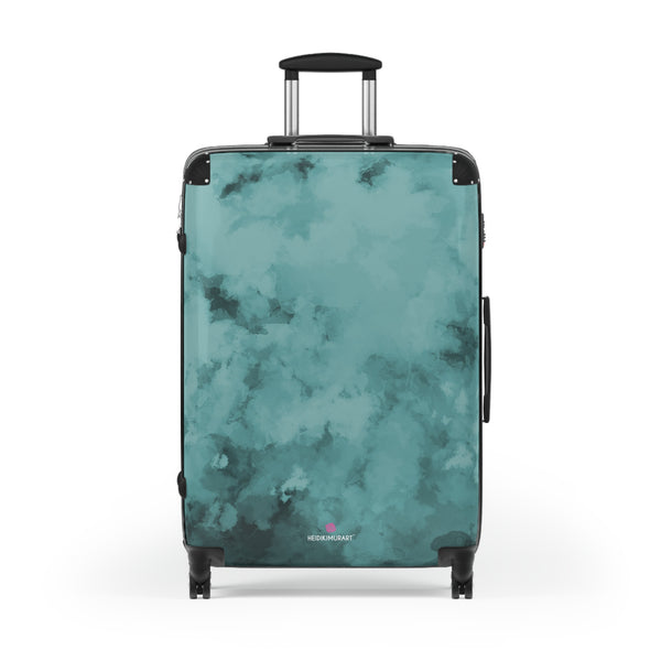 Blue Abstract Print Suitcases, Travel Bag Suitcases