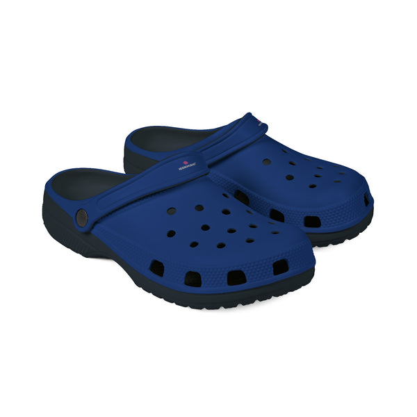 Dark Blue Solid Color Clogs, EVA Foam Unisex Clogs For Men or Women