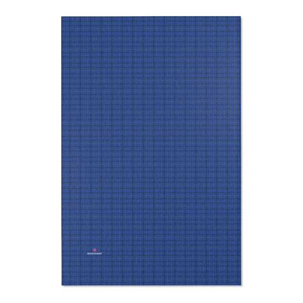 Blue Plaid Print Area Rugs
