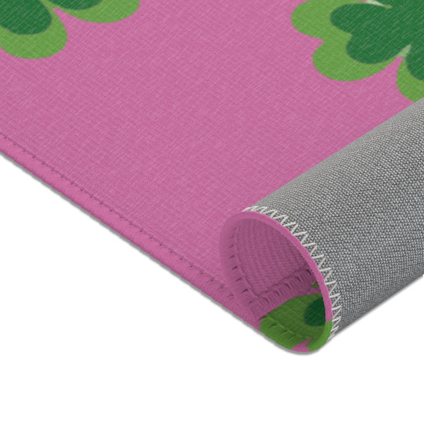 Pink Clover Leaf Area Rugs