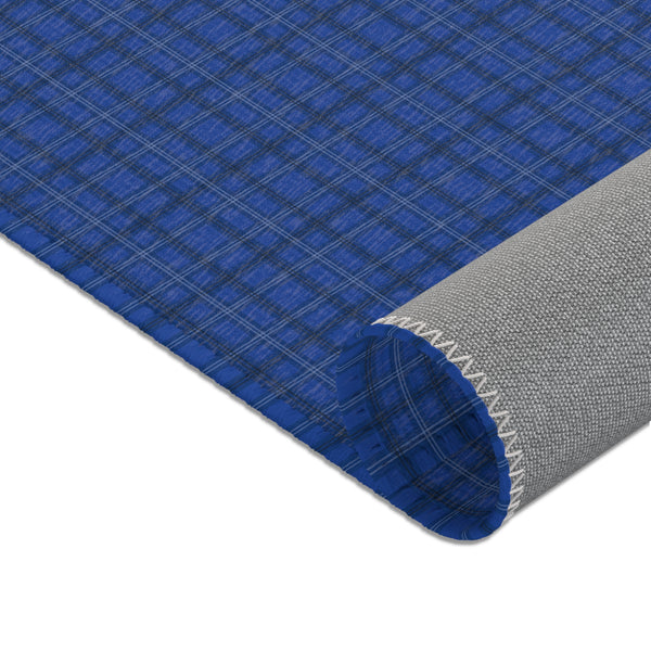Blue Plaid Print Area Rugs
