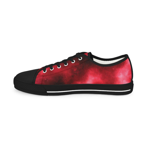 Red Galaxy Print Men's Sneakers, Best Low Tops, Best Designer Men's Low Top Sneakers