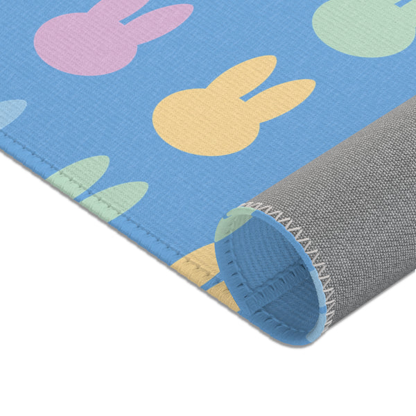 Blue Bunny Rabbit Area Rugs