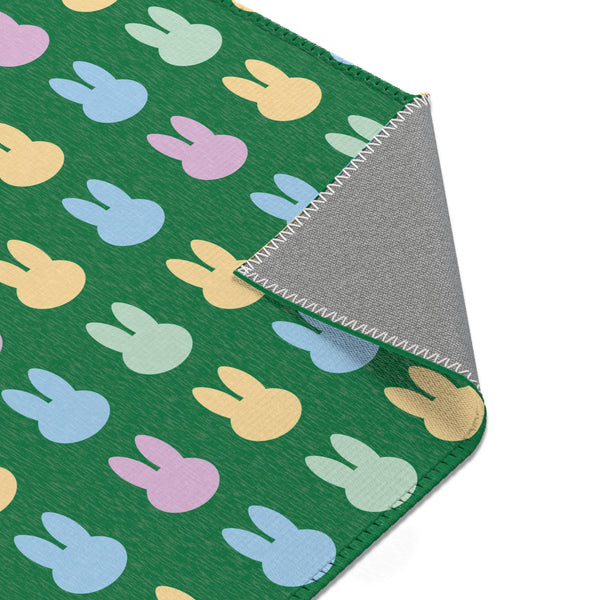 Green Bunny Rabbit Area Rugs