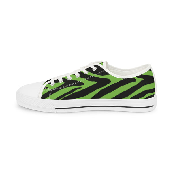 Green Zebra Print Men's Sneakers, Best Low Tops, Best Designer Men's Low Top Sneakers (US Size: 5-14)