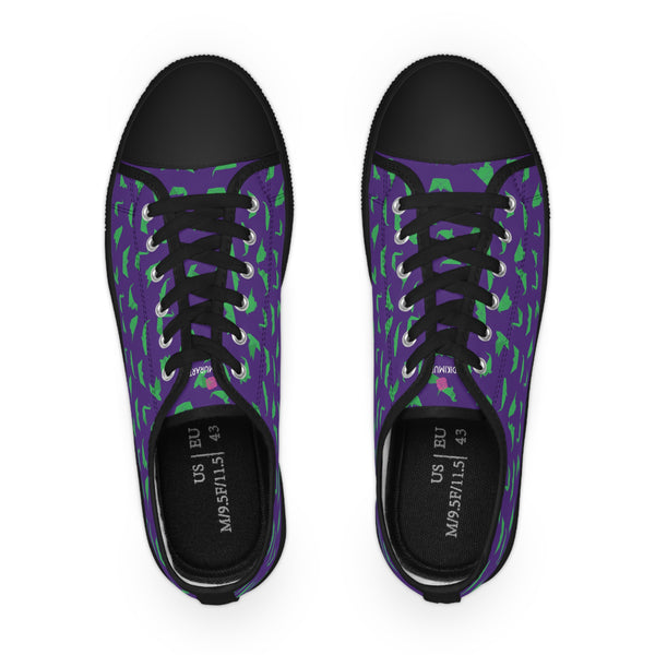 Purple Crane Print Men's Sneakers, Men's Low Top Sneakers