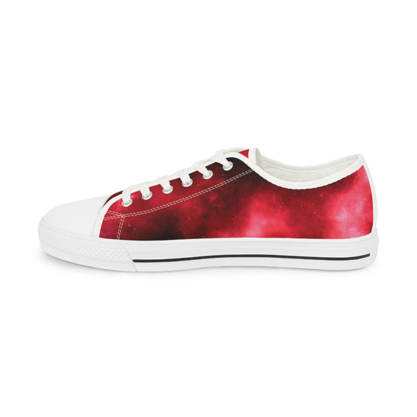 Red Galaxy Print Men's Sneakers, Best Low Tops, Best Designer Men's Low Top Sneakers