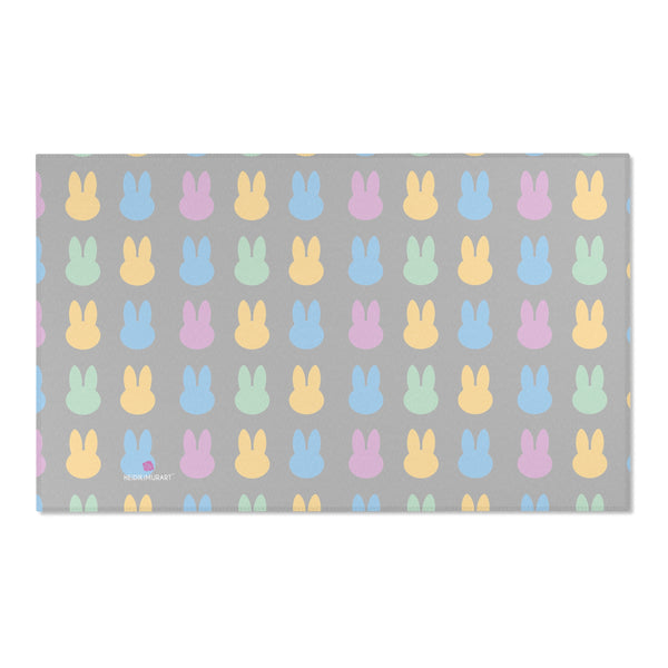 Grey Bunny Rabbit Area Rugs