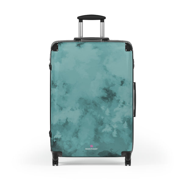 Blue Abstract Print Suitcase, Abstract Designer Suitcases, Travel Bag Suitcases