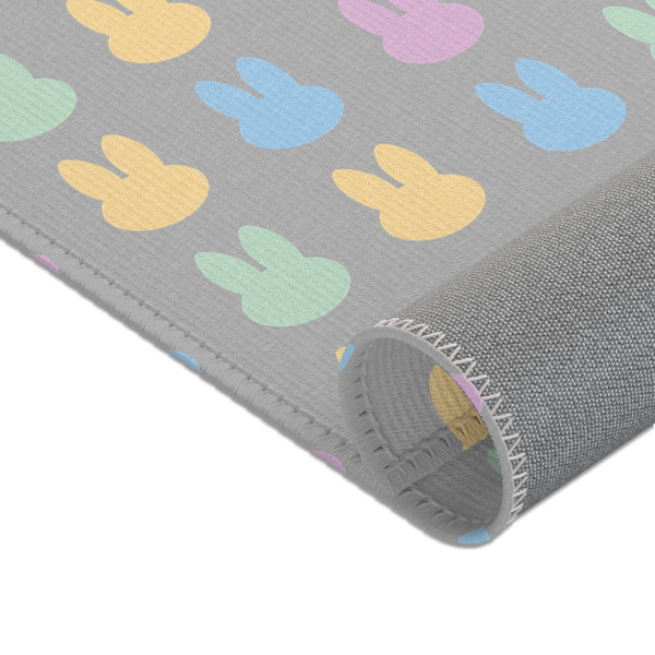 Grey Bunny Rabbit Area Rugs