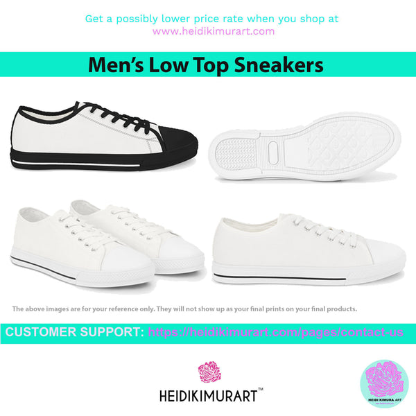 Cow Print Men's Low Tops, Cow Spots Animal Print Men's Low Top Sneakers Tennis Canvas Shoes (US Size: 5-14)