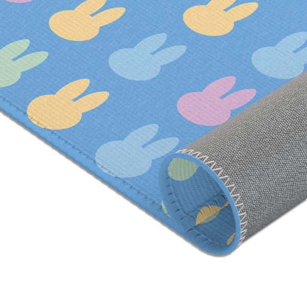 Blue Bunny Rabbit Area Rugs